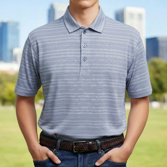 Orvis Other - ORVIS Polo Shirt Men's XL Blue Stripe Stretch Wicking Short Sleeve Golf Casual
